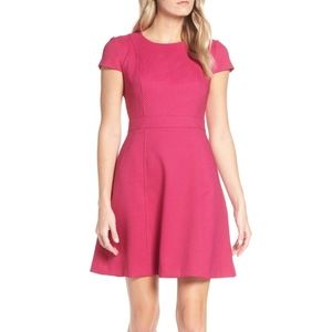 NWOT Eliza J Textured Fit & Flare Dress 8 Pink